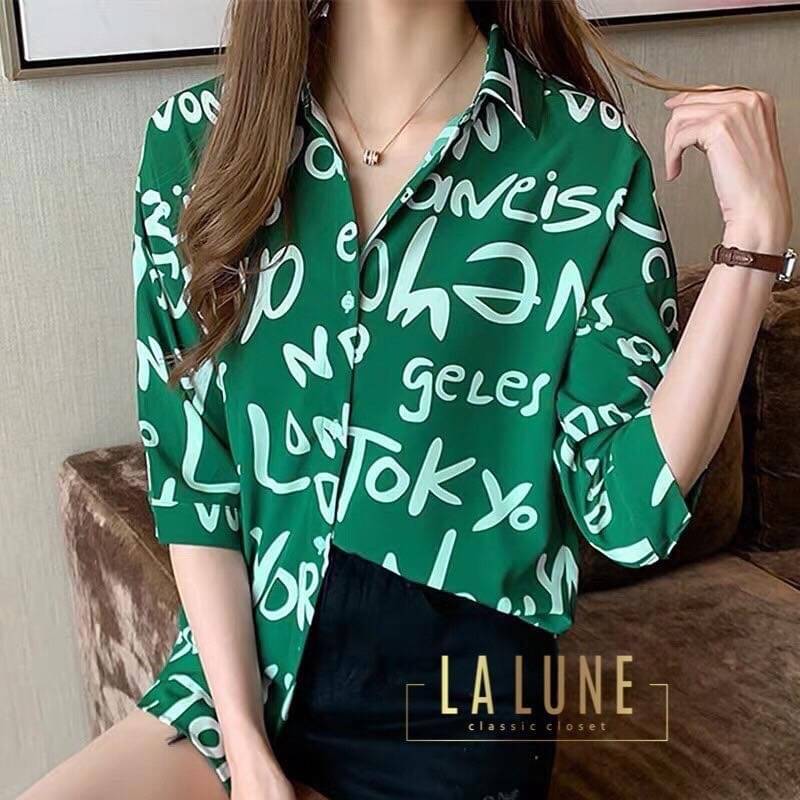 Blouse3869 เสื้อเชิ้ตแขนยาว กระดุมหน้า(แกะได้) แขนยาวกระดุมข้อมือ ผ้าชีฟองเนื้อหนานิ่มใส่สบาย งานสวยแมทช์กับอะไรก็เข้า ใส่เที่ยว/ใส่ทำงานได้ มี 3 สี ขาว, ดำ, เขียว