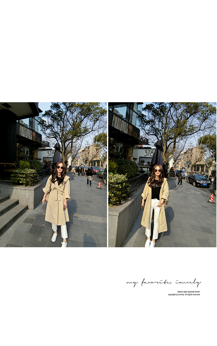 เสื้อคลุมตัวยาว มีฮูดพร้อมสายผูกเอว ทรงเก๋ ผ้าเนื้อด้าน บาง พร้อมส่ง ครีมโทนเขียว