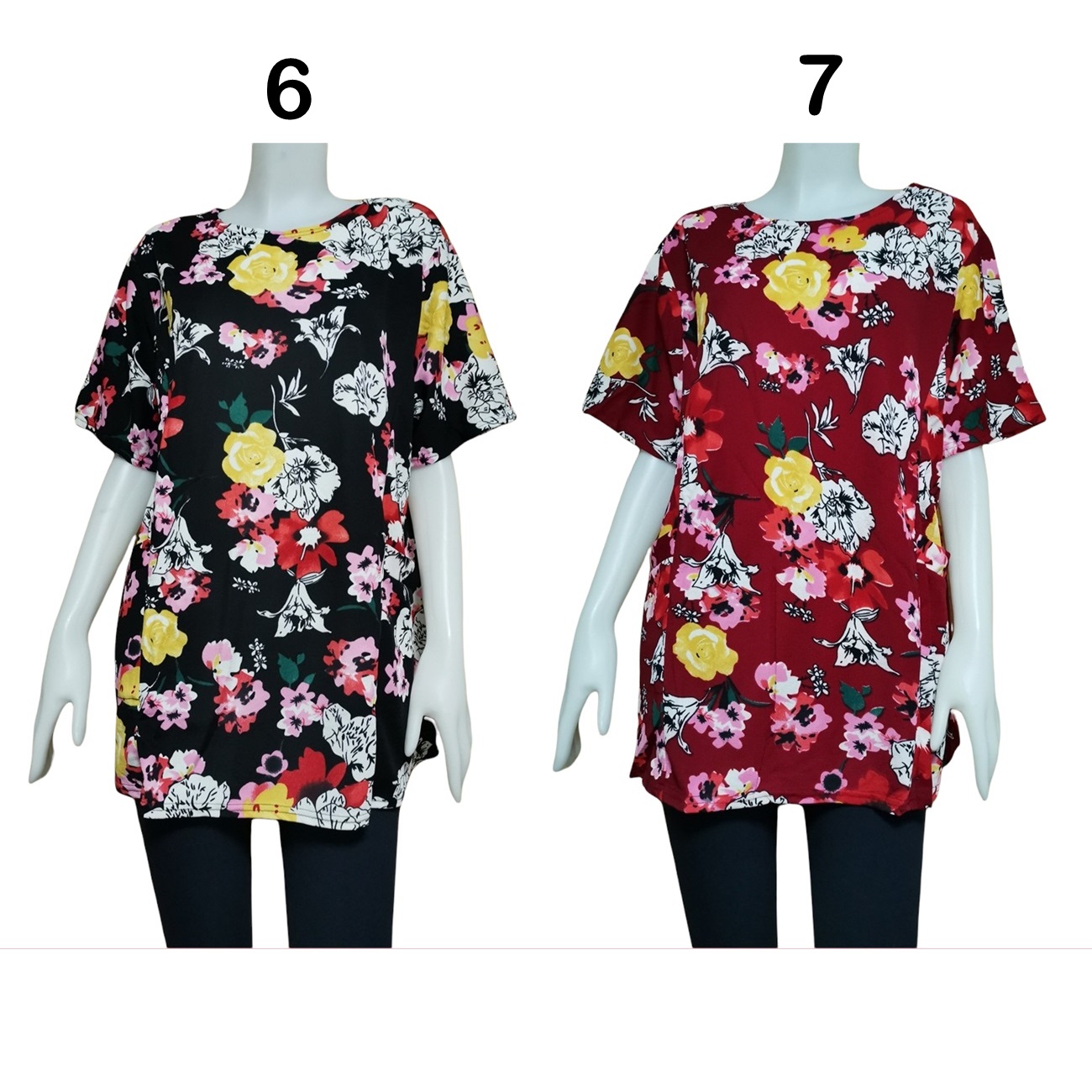 Blouse3764 เสื้อแฟชั่นไซส์ใหญ่ตัวยาวทรงปล่อยลายดอกไม้ กระเป๋าหน้า ผ้าวูลเวฟ(ผ้าหนังไก่)เนื้อดีหนานิ่มมีน้ำหนักยืดขยายได้เยอะใส่สบายสุด งานดีทรงสวย ทรงนี้ใส่ได้เรื่อยๆ งานสวยแมทช์กับอะไรก็เข้า มีหลายสีหลายลาย