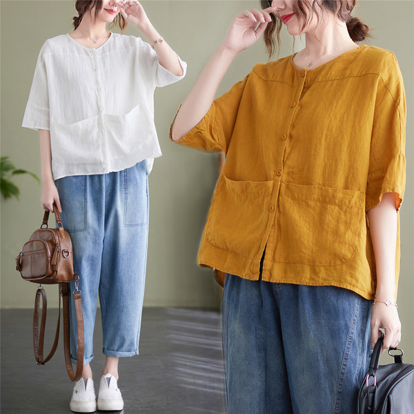 เสื้อลินิน เสื้อผ้าฝ้ายลินิน เสื้อเชิ้ตผ้าลินิน