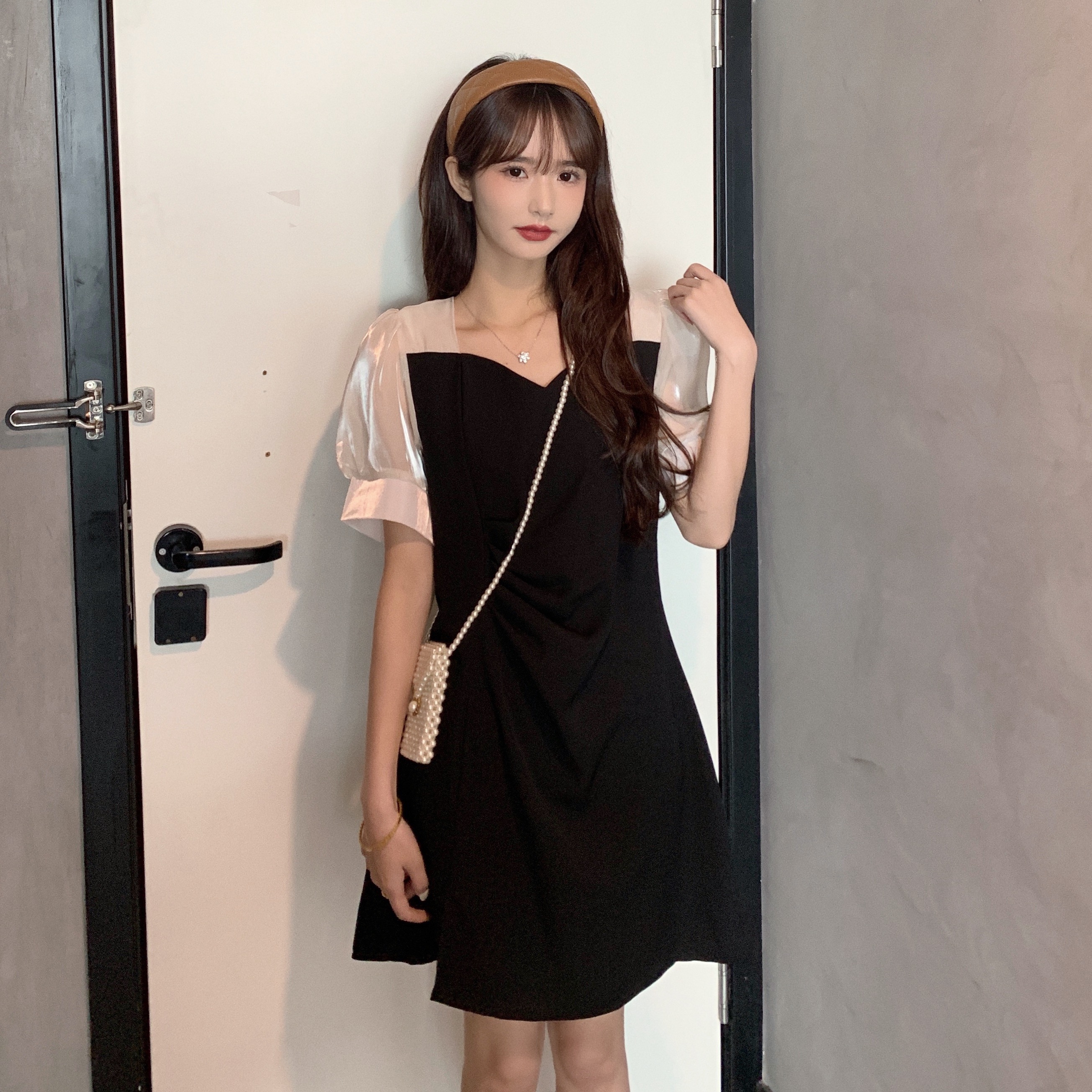 เดรสคนอ้วน เดรสสาวอวบ ชุดเดรสคนอ้วนวัยรุ่นแขนสั้น BY PLUS SIZE Girl