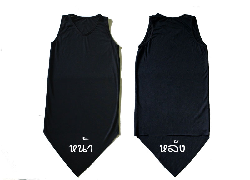 เสื้อกล้ามตัวยาวสีดำ