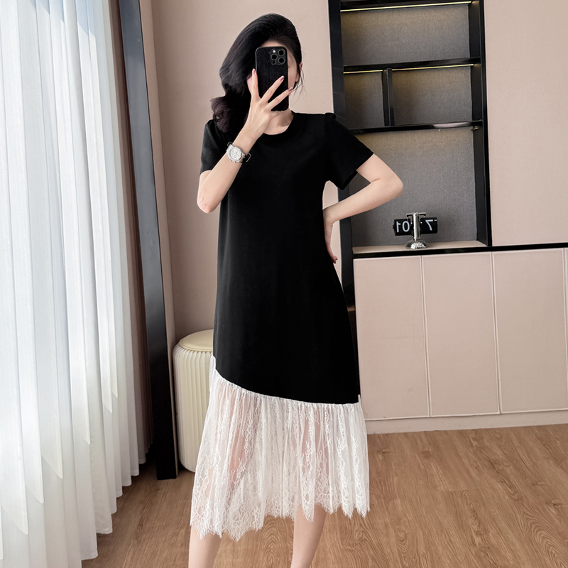 เดรสสีดำ ชุดเดรสคนอ้วน ชุดเดรสสาวพลัสไซส์ XL-5XL