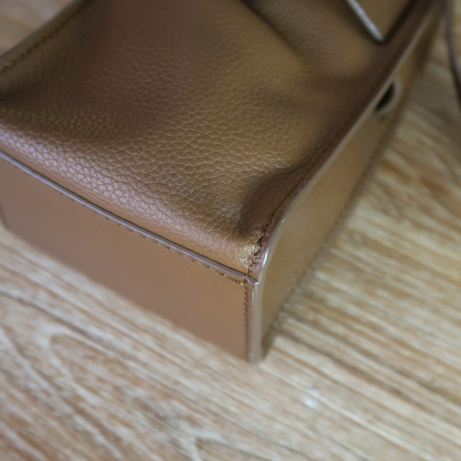 Boyy Brown GrainCalf Leather Soft Scrunchy Phone Bag