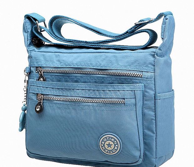 กระเป๋าสะพายข้างผู้หญิง ขนาดกลาง มีช่องซิป แยกหลายช่อง กระเป๋าผู้หญิง สไตล์ วัยรุ่นแนว sport ผ้าไนลอน สีหวาน ฟ้า ชมพู สวยเท่ 544662