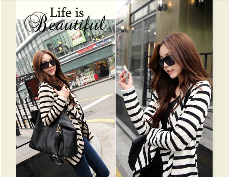 เสื้อคลุมลายขวาง ทรงเก๋ๆ พร้อมส่ง ทรงสวยผ้า cotton ไม่หนา ใส่คลุมสบายๆ