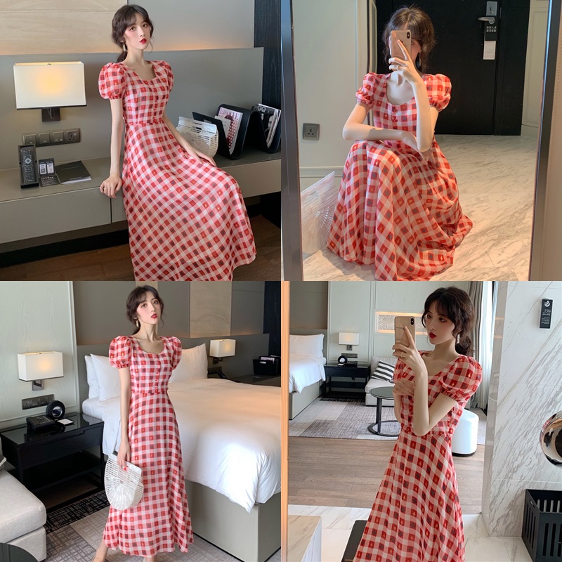 Dress4662 Maxi Dress แม็กซี่เดรสยาวลายตารางสีขาวแดงอกแต่งกระดุมหลอก ซิปข้าง มีซับในอย่างดีทั้งชุด ผ้าชีฟองวิ้งเนื้อดีมีน้ำหนักทิ้งตัว งานดีทรงสวยผ้าเกรดพรีเมียม ชุดเดียวสวยจบ ทรงนี้มีติดตู้ไว้ใส่ได้เรื่อยๆ