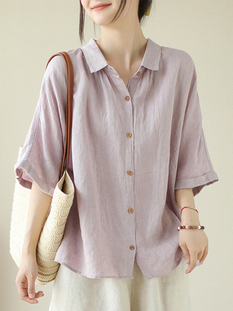เสื้อลินิน เสื้อผ้าฝ้ายลินิน เสื้อเชิ้ตผ้าลินิน S M l XL จากแบรนด์ ZIMO