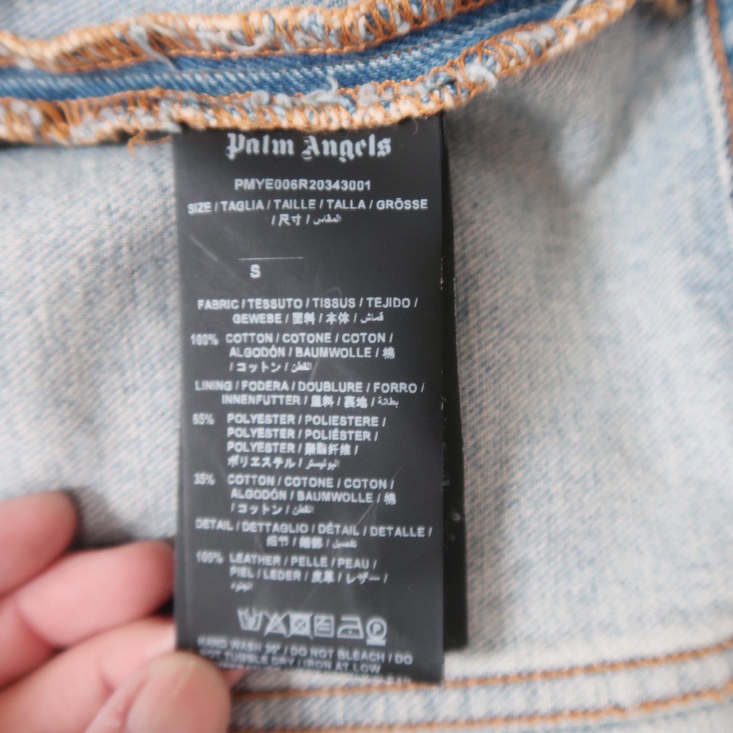 Palm Angels Blue Denim Logo Jackets