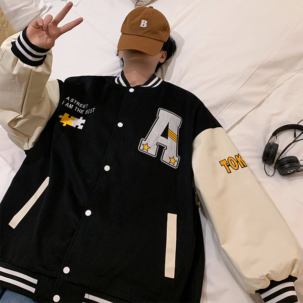 เสื้อแจ็คเก็ตเบสบอล เสื้อคลุม เสื้อแขนยาวสไตล์เกาหลี