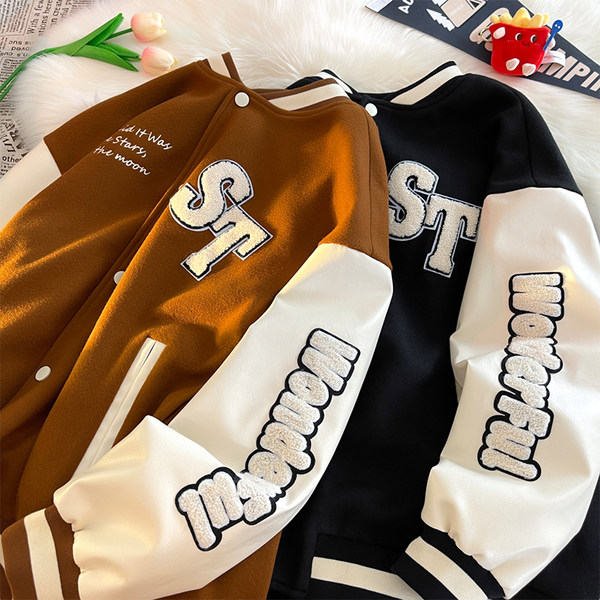 เสื้อแจ็คเก็ตเบสบอล เสื้อคลุม เสื้อแขนยาวสไตล์เกาหลี