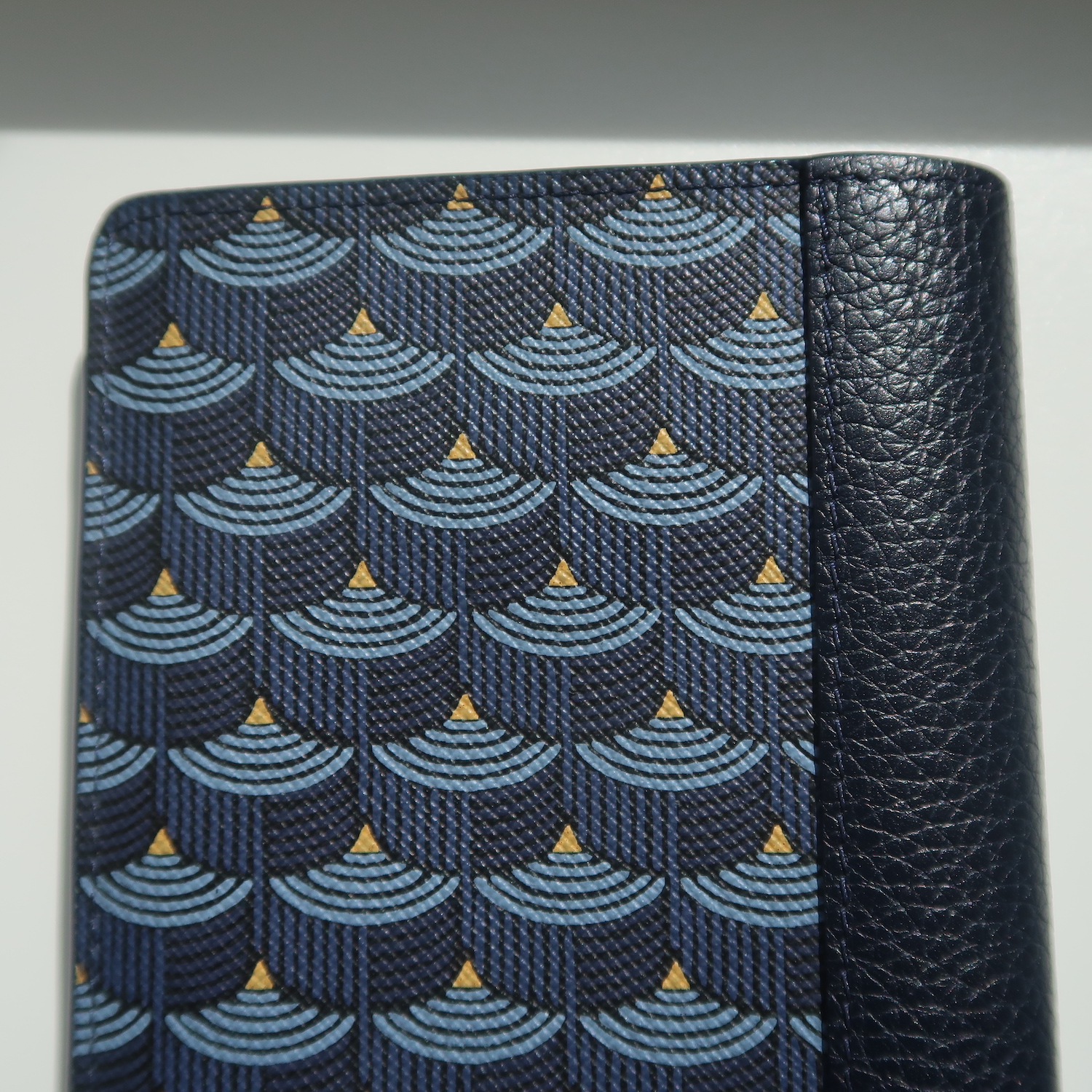Faure Le Page Navy Blue Monogram Canvas Standard Pocket Wallet