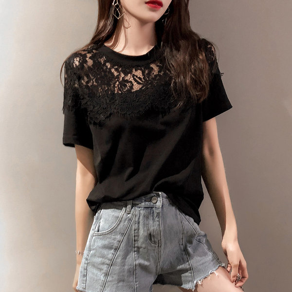 เสื้อลูกไม้ แขนสั้น