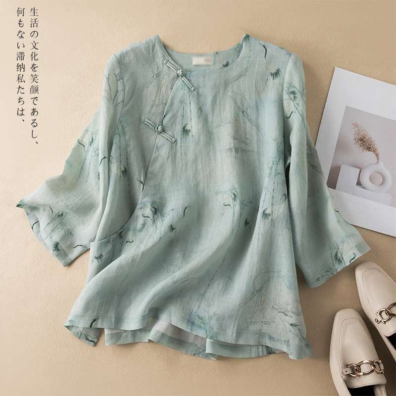 เสื้อลินิน เสื้อผ้าฝ้ายลินิน เสื้อเชิ้ตผ้าลินิน S M l XL จากแบรนด์ ZIMO