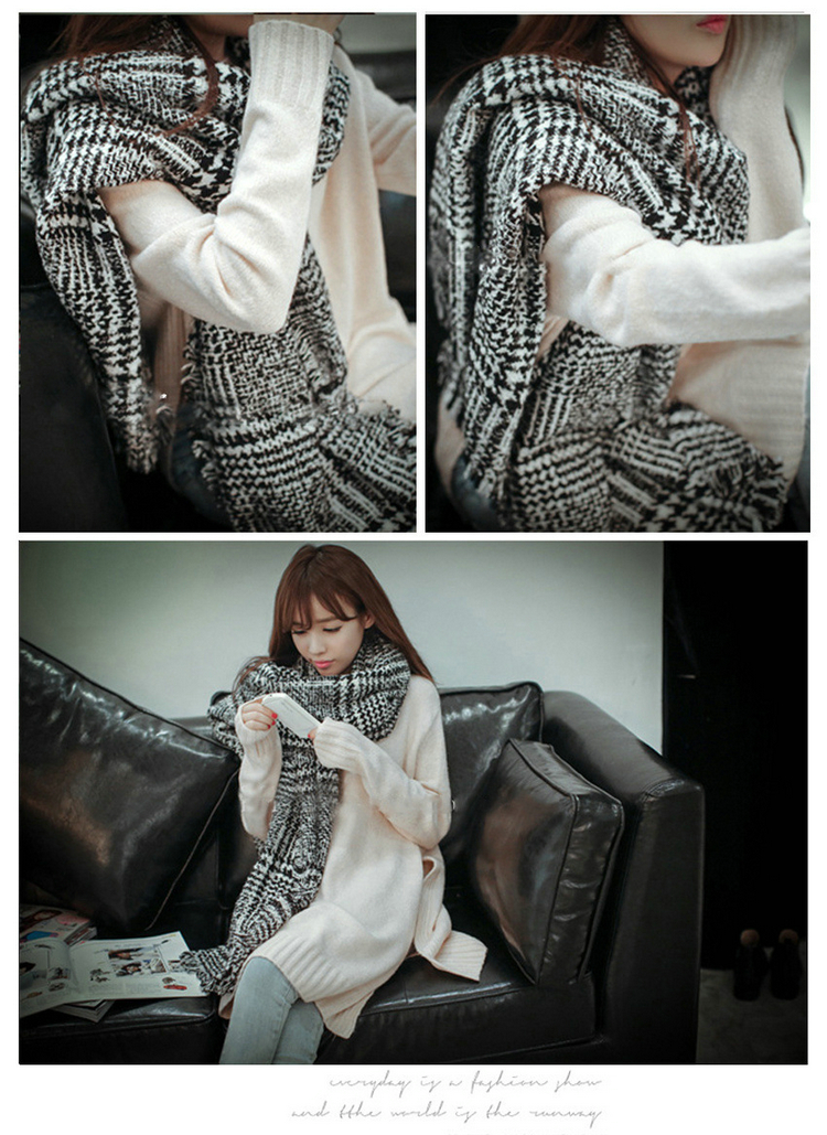 ผ้าพันคอกันหนาว ผ้าคลุมไหล่ ไหมพรม เกาหลี เข้าได้กับทุกชุด พร้อมส่ง same pic