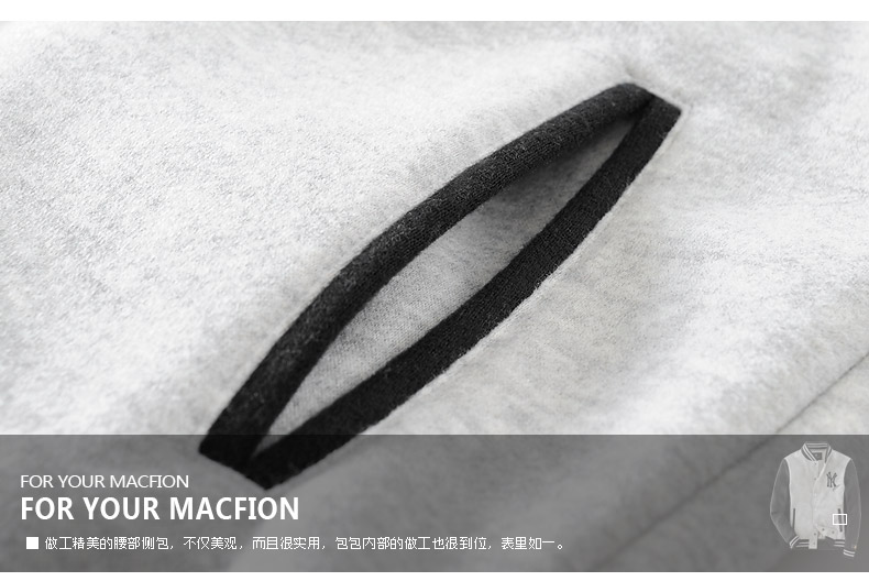 เสื้อเบสบอล Macfion ลาย NY สีกรมเทา ใส่ได้ทั้งผู้ชายและผู้หญิง same pic