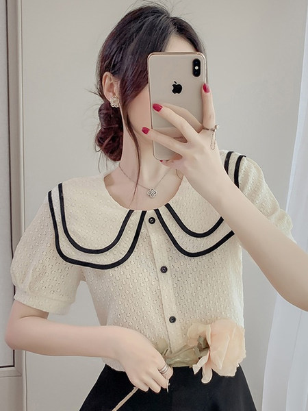 เสื้อลูกไม้ แขนสั้น