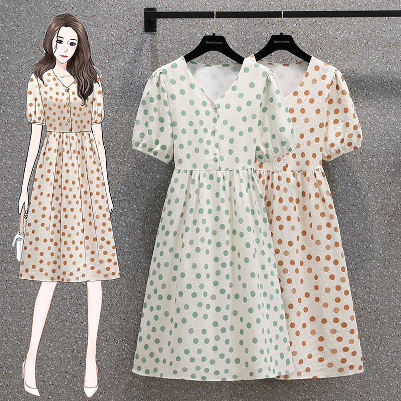 เดรสแขนสั้น มีไซส์ L-4XLอก 38-47 นิ้ว ใส่ได้ทั้งสาวหุ่นดีน่ารักจนถึงสาวอวบพลัสไซส์