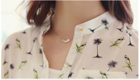 เสื้อแฟชั่นผู้หญิง ผ้าชีฟอง ใส่กับ เสื้อทับ เสื้อชีฟอง ลาย Print ตัวนก เสื้อใส่เที่ยว แบบดูดี มีสไตล์ 185317