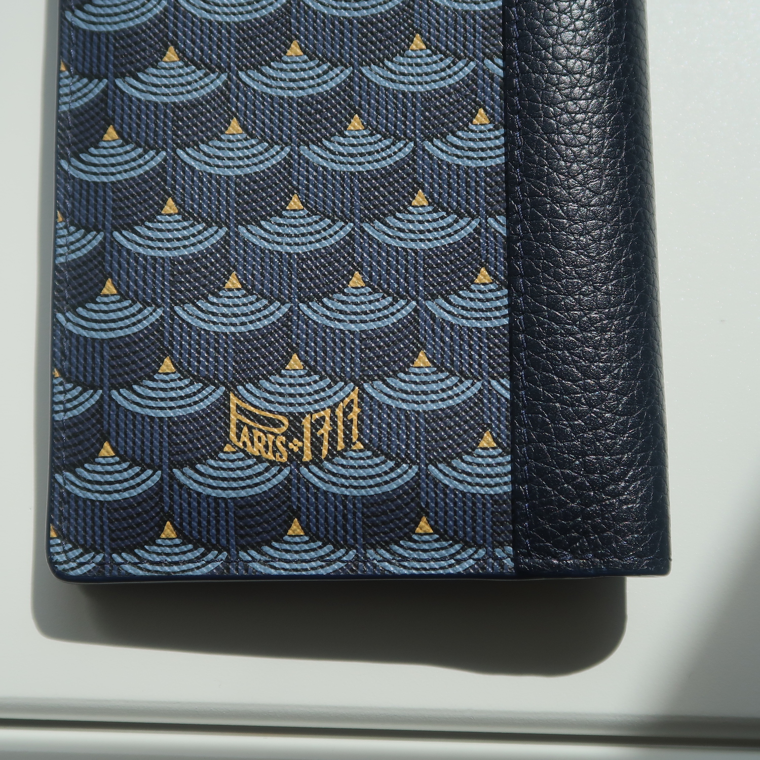 Faure Le Page Navy Blue Monogram Canvas Standard Pocket Wallet