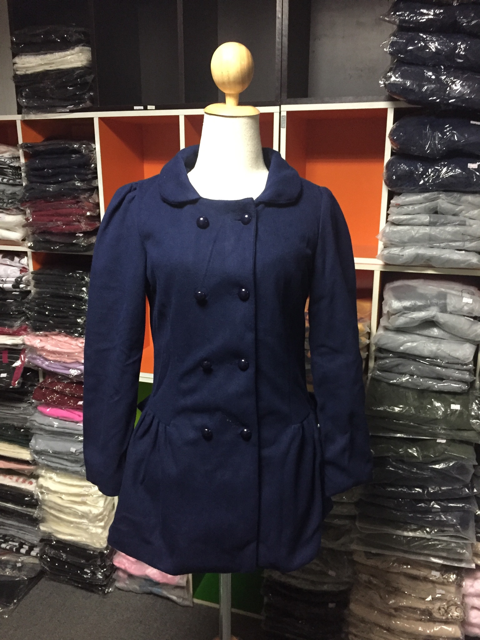 LADY COAT เสื้อโค้ทกันหนาว ทรงหวานๆ สไตล์เกาหลี พร้อมส่ง DARK BLUE