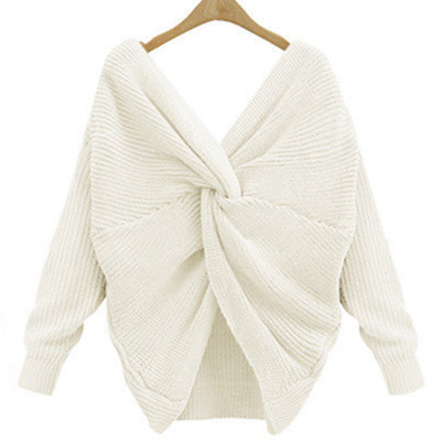 เสื้อแฟชั่นไหมพรม แขนยาว ดีไซน์เก๋ ตัวสั้น แต่งไขว้ ใส่ได้ทั้ง 2 ด้าน แอบเซ็กซี่เล็กๆ มีหลายสีจ้า