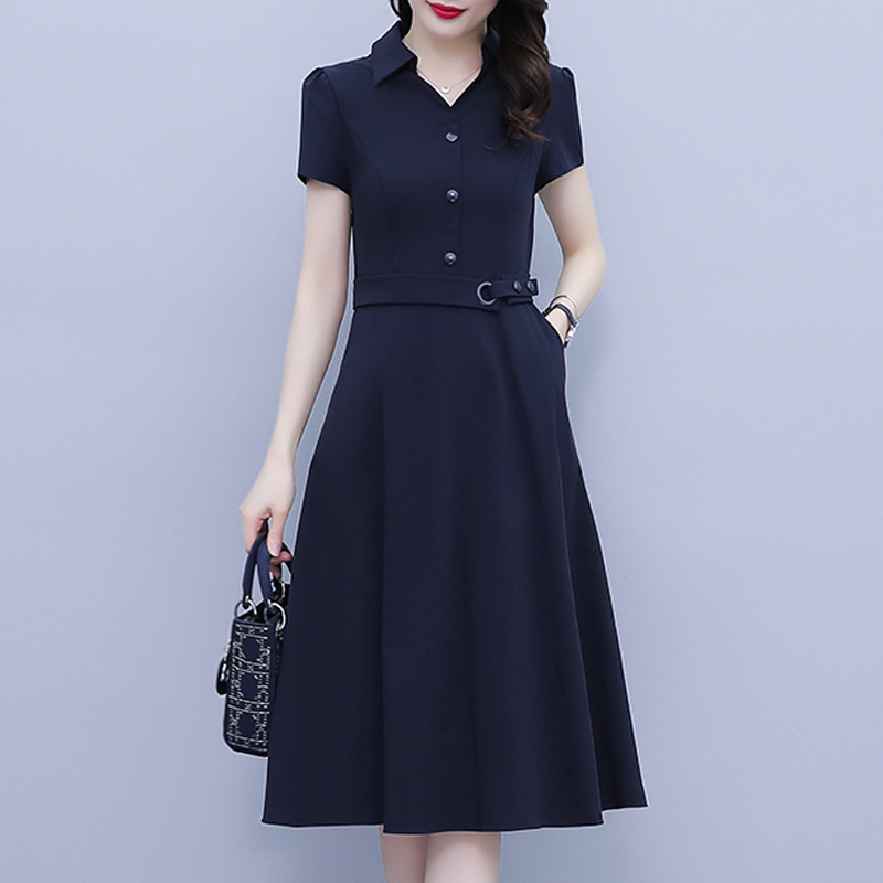 เดรสแขนสั้น มีไซส์ L-5XLอก 38-48 นิ้ว ใส่ได้ทั้งสาวหุ่นดีน่ารักจนถึงสาวอวบพลัสไซส์