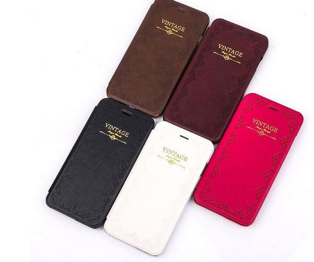 เคสหนัง เคส iPhone 6 plus 5.5 นิ้ว สไตล์ วินเทจ แบบสวย มีสเน่ห์ สวยหรู เคสแนว คลาสสิค แบบมีฝา เปิดปิดได้ เรียบหรู มีดีไซน์ สีดำ น้ำตาล ชมพู ขาว 178945