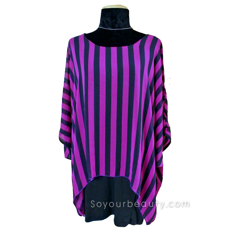 เสื้อผ้าคนอ้วน ชุดเดรสลายริ้วไซส์ใหญ่