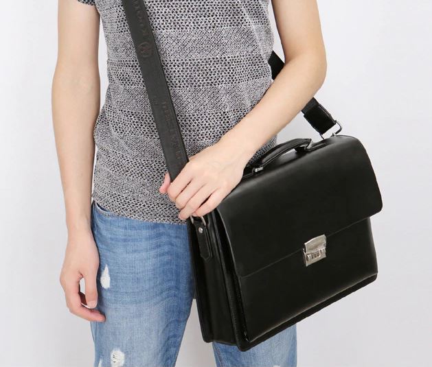 กระเป๋าถือผู้ชาย ผู้หญิง กระเป๋าใส่เอกสาร ทรงคงตัว แบบใส่รหัส ได้ กระเป๋าถือ ใส่เอกสาร แบบมีล็อค สีดำ สีน้ำตาล 140593