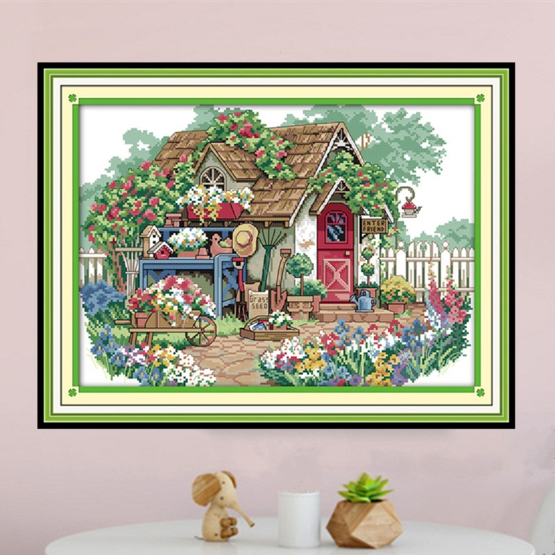 ชุดปักครอสติช รูปบ้าน สอบถามขนาดและสั่งซื้อได้ที่ LINE