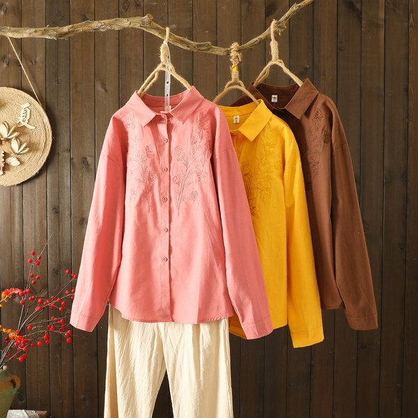 เสื้อลินิน เสื้อผ้าฝ้ายลินิน เสื้อเชิ้ตผ้าลินิน