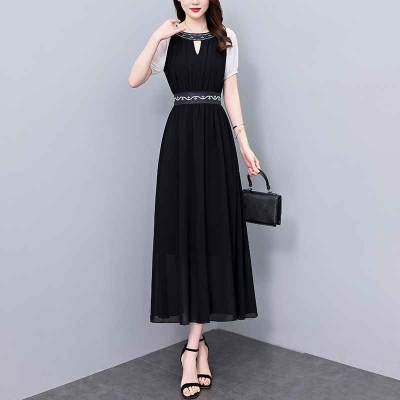 เดรสสีดำ ชุดเดรสคนอ้วน ชุดเดรสสาวพลัสไซส์ XL-5XL