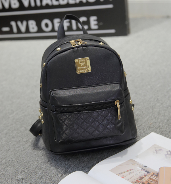 กระเป๋าเป้ สไตล์เกาหลีใบเล็กน่ารัก หนังงานดี พร้อมส่ง black