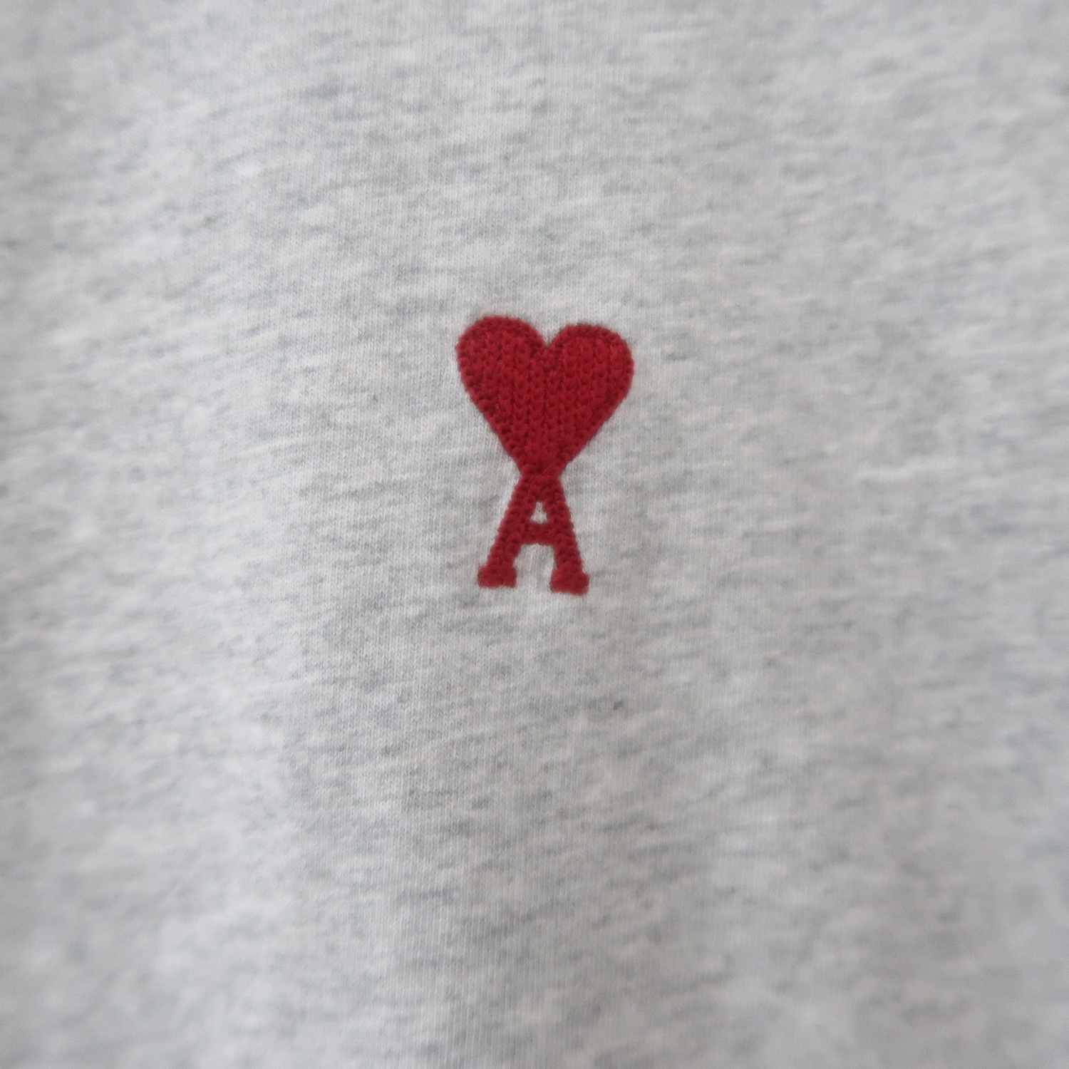 Ami Grey Cotton Logo T-Shirt