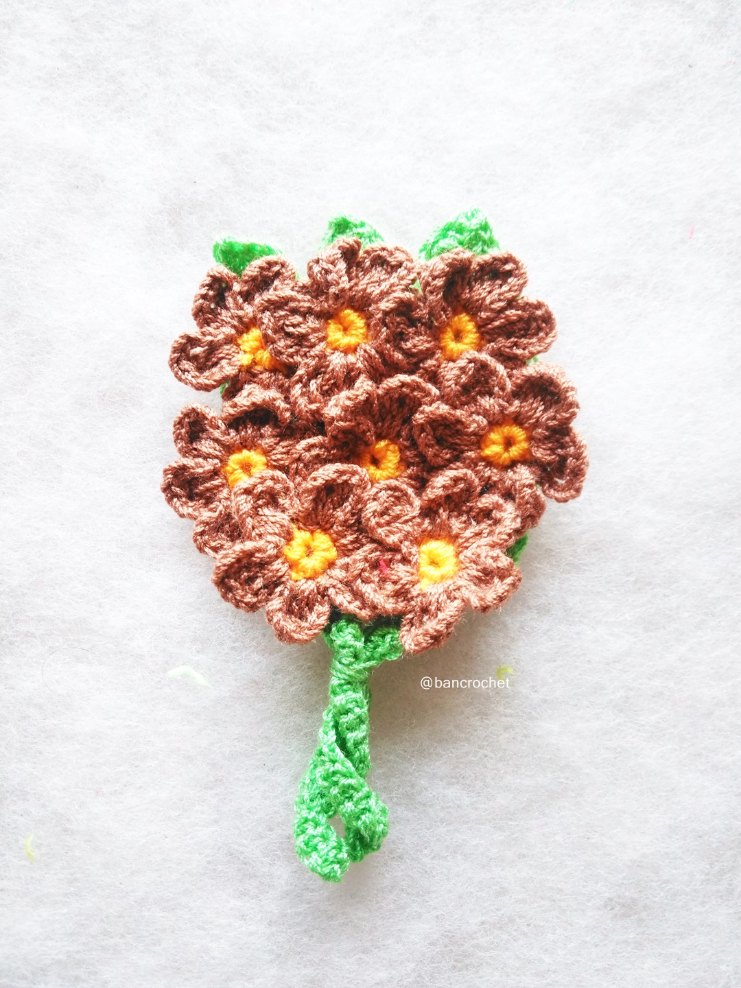 เฉพาะราคาส่ง ช่อดอกไม้จิ๋วถักโครเชต์ Mini flower bouquet crochet (only wholesale) สำเนา หลากสี 5 นิ้ว