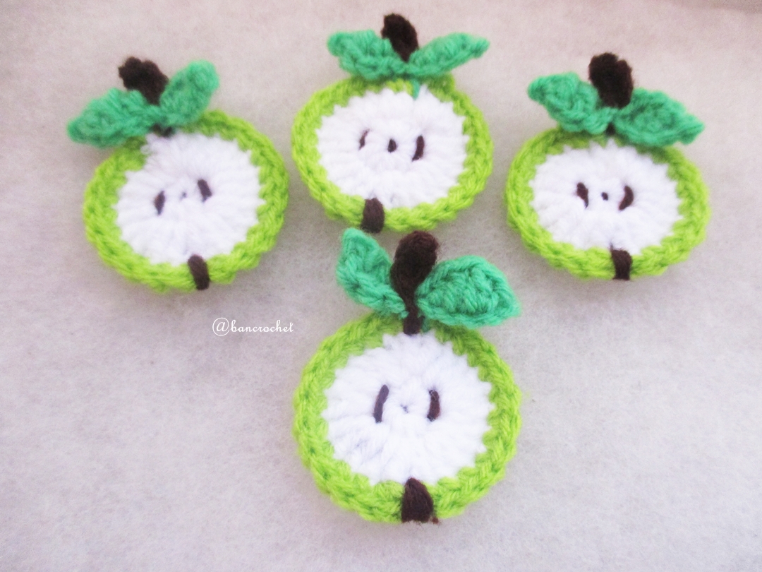 แอบเปิ้ลเขียวถักโครเชต์ apple fruit crochet