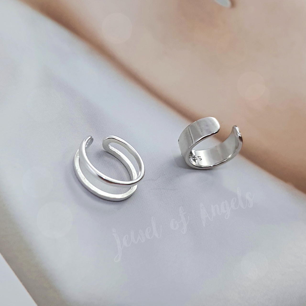 ต่างหูหนีบ Ear Cuff รุ่น Force เงินแท้S925 ต่างหูคลิปหนีบแฉก 2แบบ สีเงิน Silver925