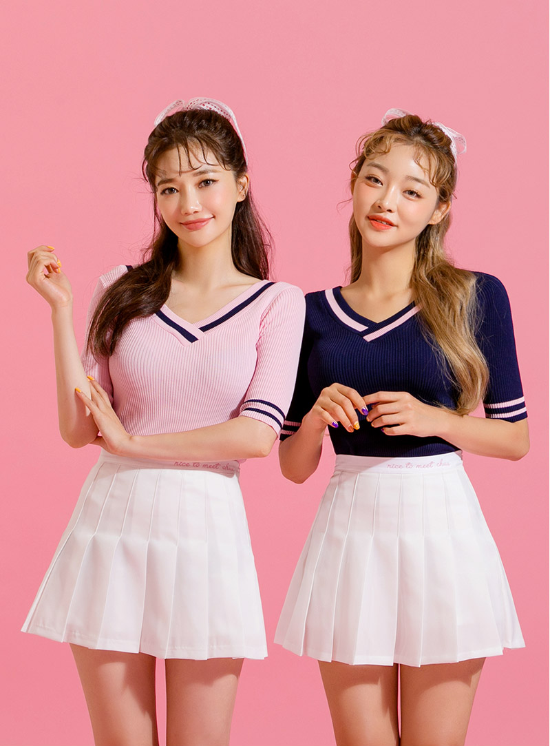 กระโปรงสั้นทรงเทนนิส ผ้าฮานาโกะ