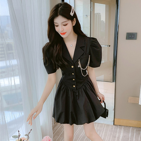 เดรสลูกไม้ เดรสชีฟองสวยๆ แขนสั้น By Meiyi women's clothing