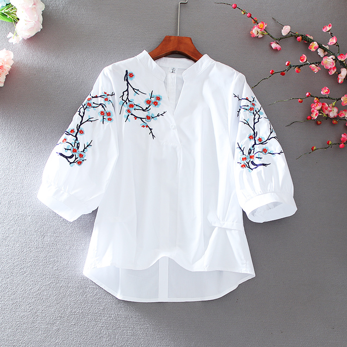 เสื้อผ้าฝ้าย เสื้อผ้าลินิน เสื้อฟรีไซส์ ปักลายสวยๆด้วยด้าย สไตล์VINTAGE มีขนาดไซส์เดียว สำหรับอก 35-40 นิ้ว