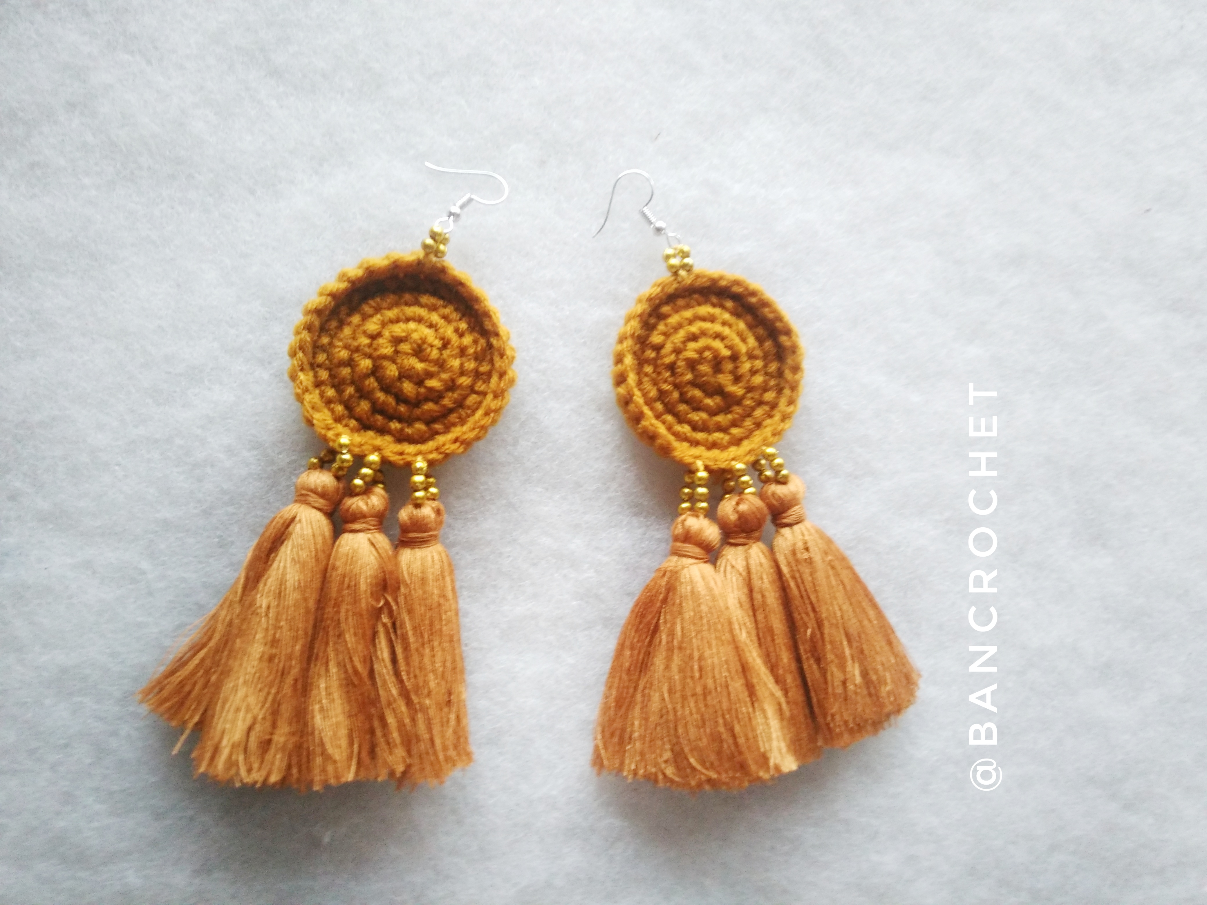 ต่างหูถักโครเชต์ crochet earrings หลากสี 5 นิ้ว