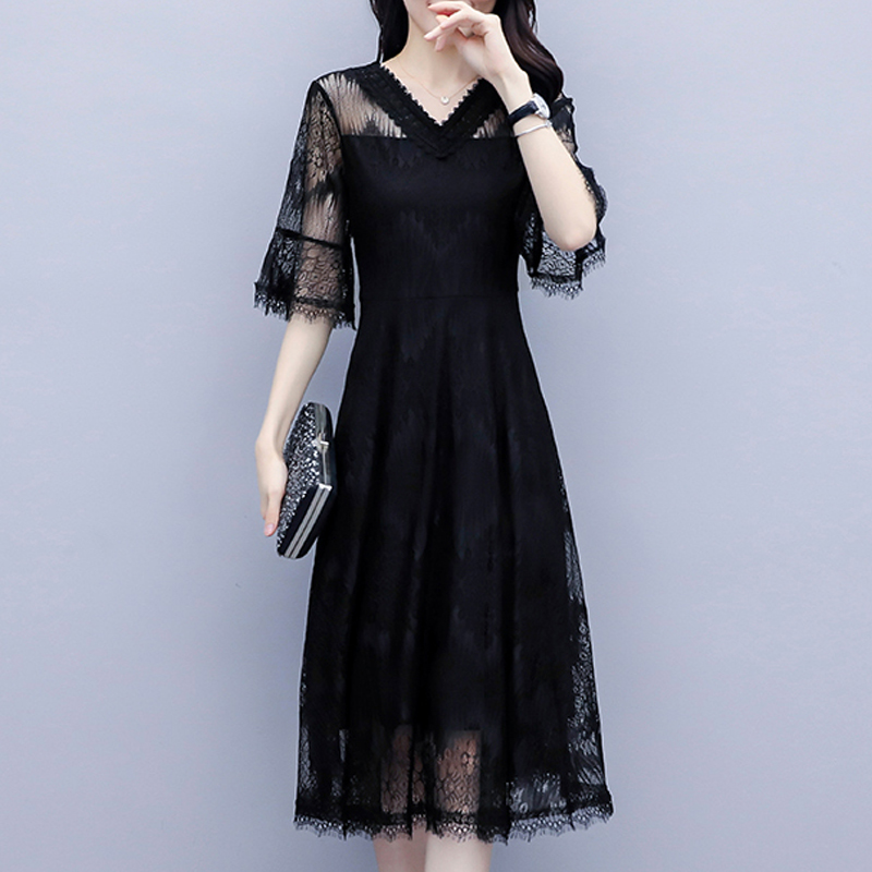 เดรสแขนสั้น มีไซส์ L-5XLอก 38-48 นิ้ว ใส่ได้ทั้งสาวหุ่นดีน่ารักจนถึงสาวอวบพลัสไซส์