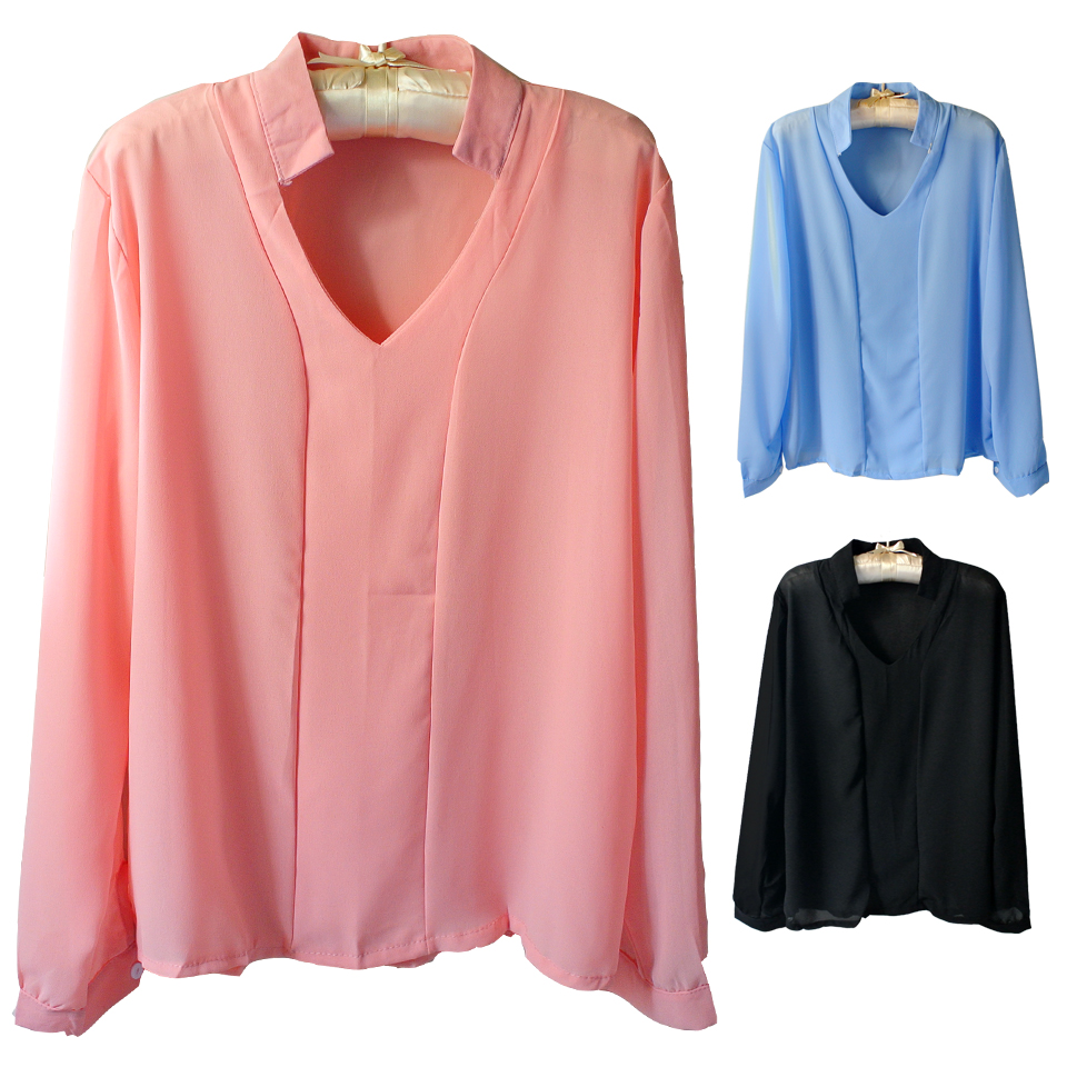 เสื้อชีฟองแขนยาว สีดำ