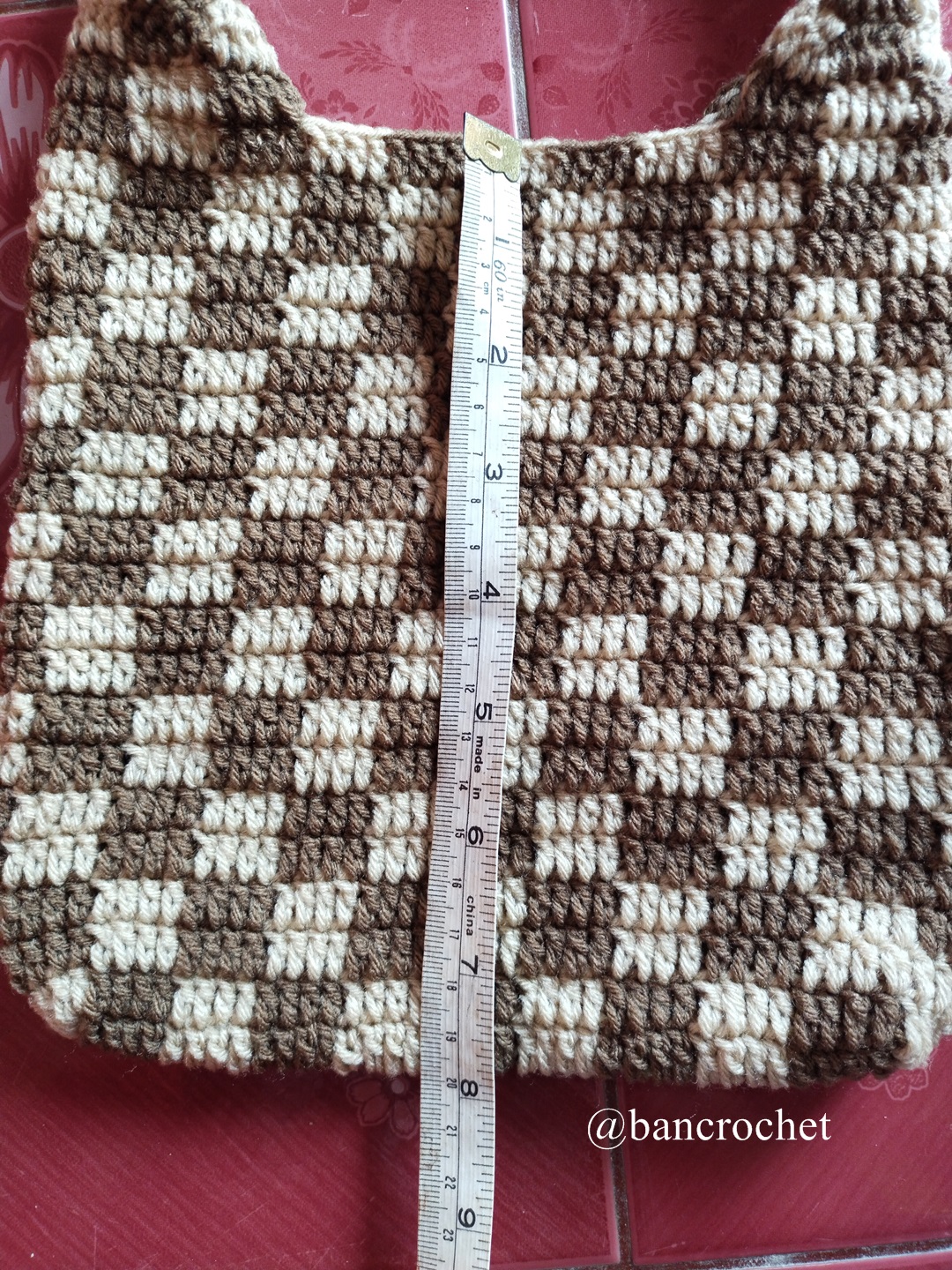 Bancrochet กระเป๋าถักลายตาราง Crochet Bag หลากสี 20*20 cm