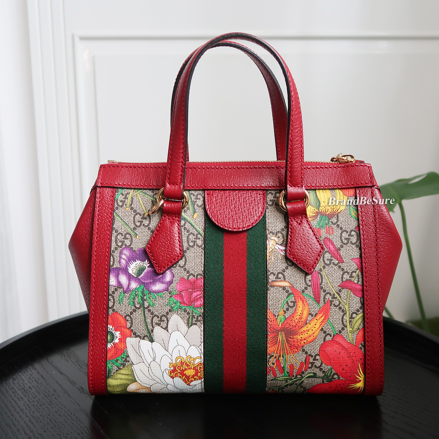 Gucci Red GG Flora Ophidia Small Tote