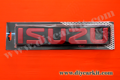 โลโก้ ISUZU อักษรแดง ใส่ All New D-max ปี 12-15