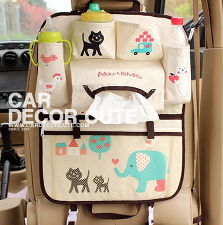 Storage bag กระเป๋าเก็บของเบาะหลังคนขับ - กระเป๋าใส่ขวดน้ำ ขวดนม เก็บกล่องกระดาษทิชชู เสริมในรถยนต์
