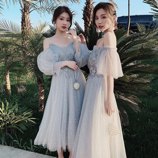 ชุดเพื่อนเจ้าสาวสีฟ้า ชุดเพื่อนเจ้าสาว ชุดไปงานแต่งงาน