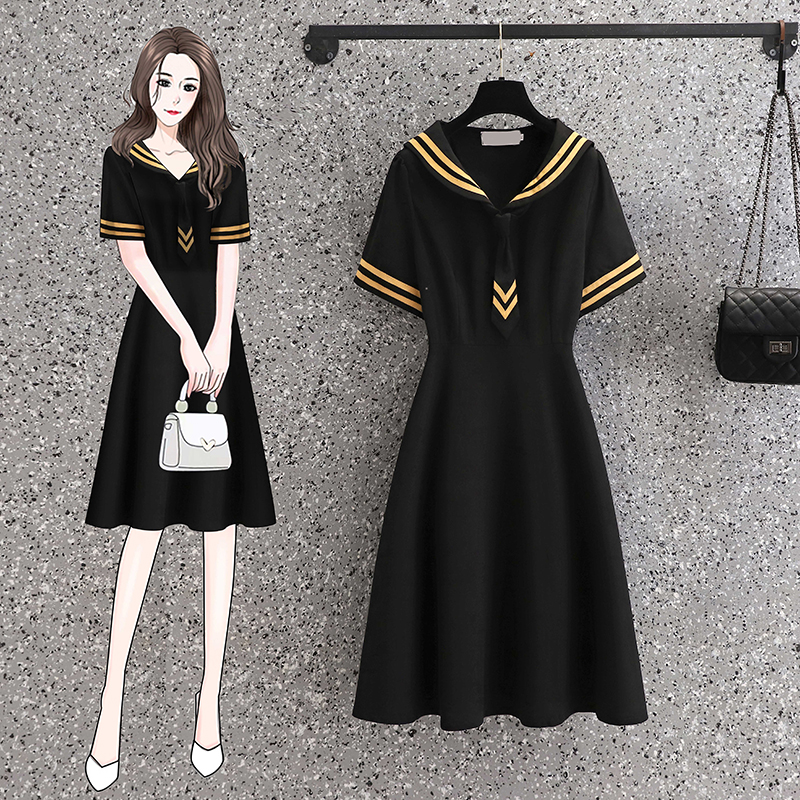 เดรสแขนสั้น มีไซส์ L-4XLอก 38-47 นิ้ว ใส่ได้ทั้งสาวหุ่นดีน่ารักจนถึงสาวอวบพลัสไซส์